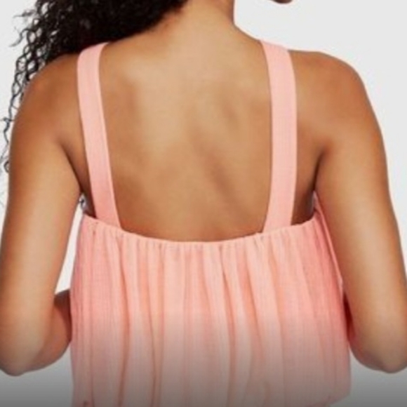 Free People NEW Just a Fling Coral Ribbed Blouson Halter Top Size XS - Picture 3 of 9